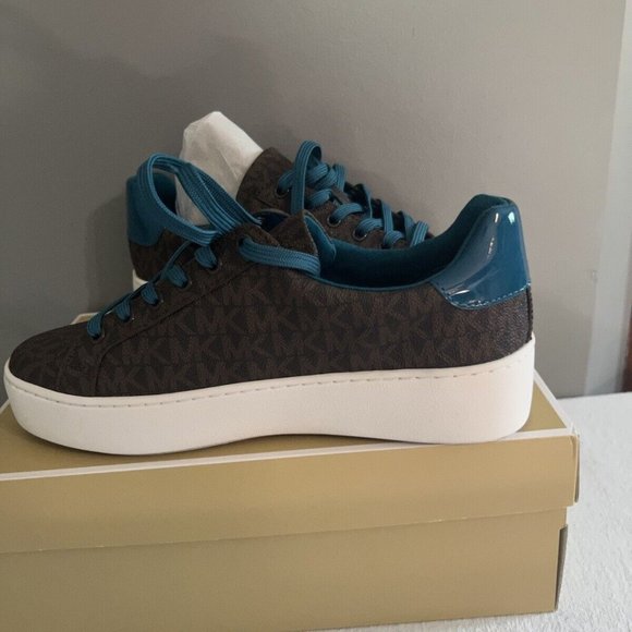 BRAND NEW MICHAEL KORS LAGOON BROWN SNEAKER SHOES SIZE 8 DISCONTINUED - Picture 2 of 4
